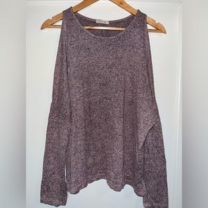 Mauve Off Cutout Shoulder Top - Small